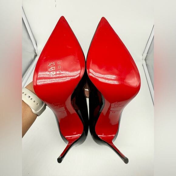 Christian Louboutin Black Patent Leather Hot Chick 100mm pumps EU 42 - Picture 7 of 11